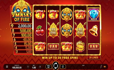 La tragamonedas 9 Masks of Fire en el casino en línea mexicano Spin Casino